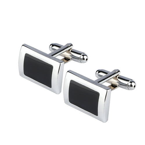 Rectangular Sliver Plated Cuff links